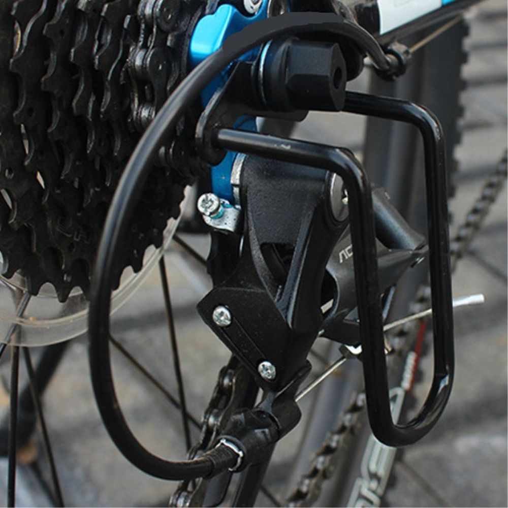 Cycling Gear Black - Duurzame zwarte racefietsen stalen achterderailleurbeschermer fietsderailleurbeschermer