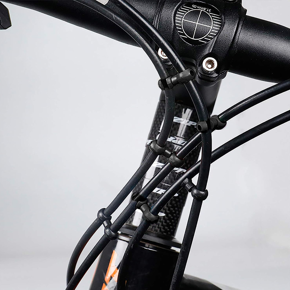 Cycling Gear Guide - Fietsremkabel S-stijl gesp slanggeleider zwarte kruislijn