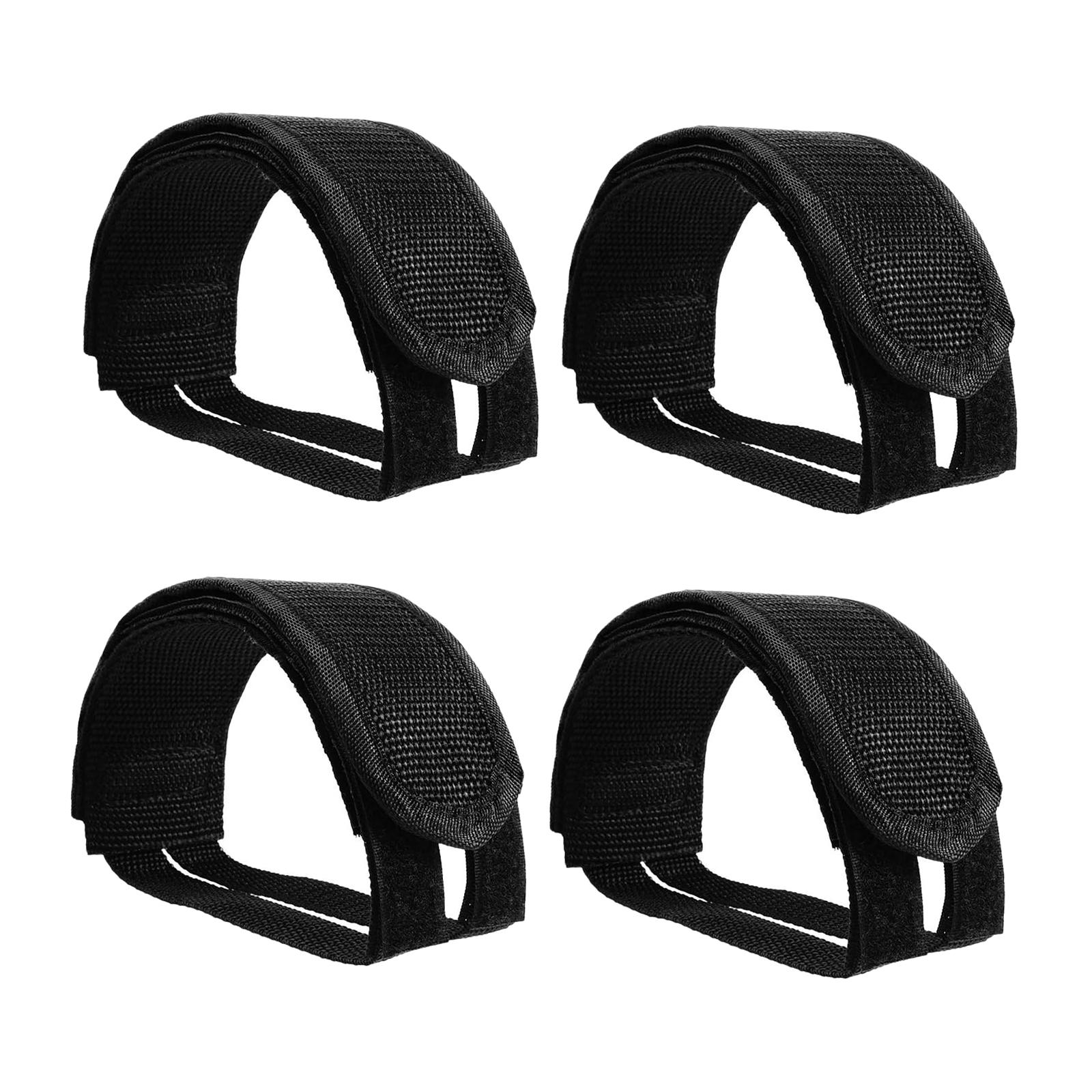 Cycling Gear Black - 4 stuks fietspedaalriemen, antislip, universeel, zwart,