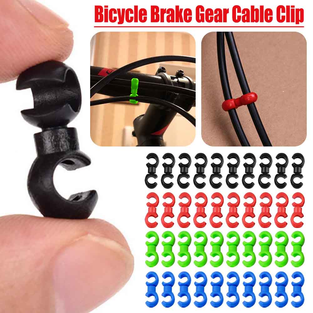 Cycling Gear Guide - 10st S-haak fietsversnellingskabelgesp geleidelijnclip voor MTB-fietskabelbeheer
