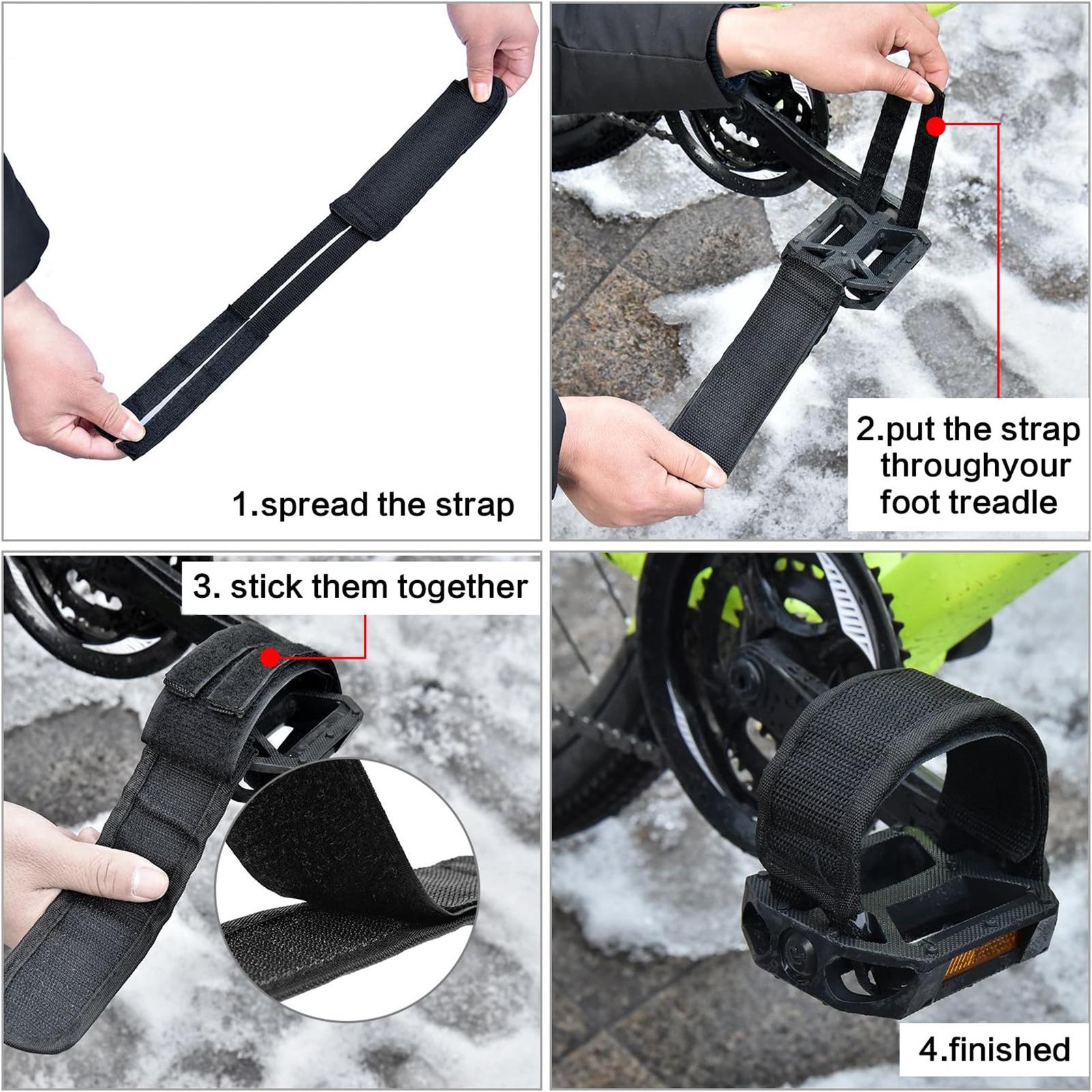 4 stuks fietspedaalriemen, ant - Cycling Gear Black recensie en prijs