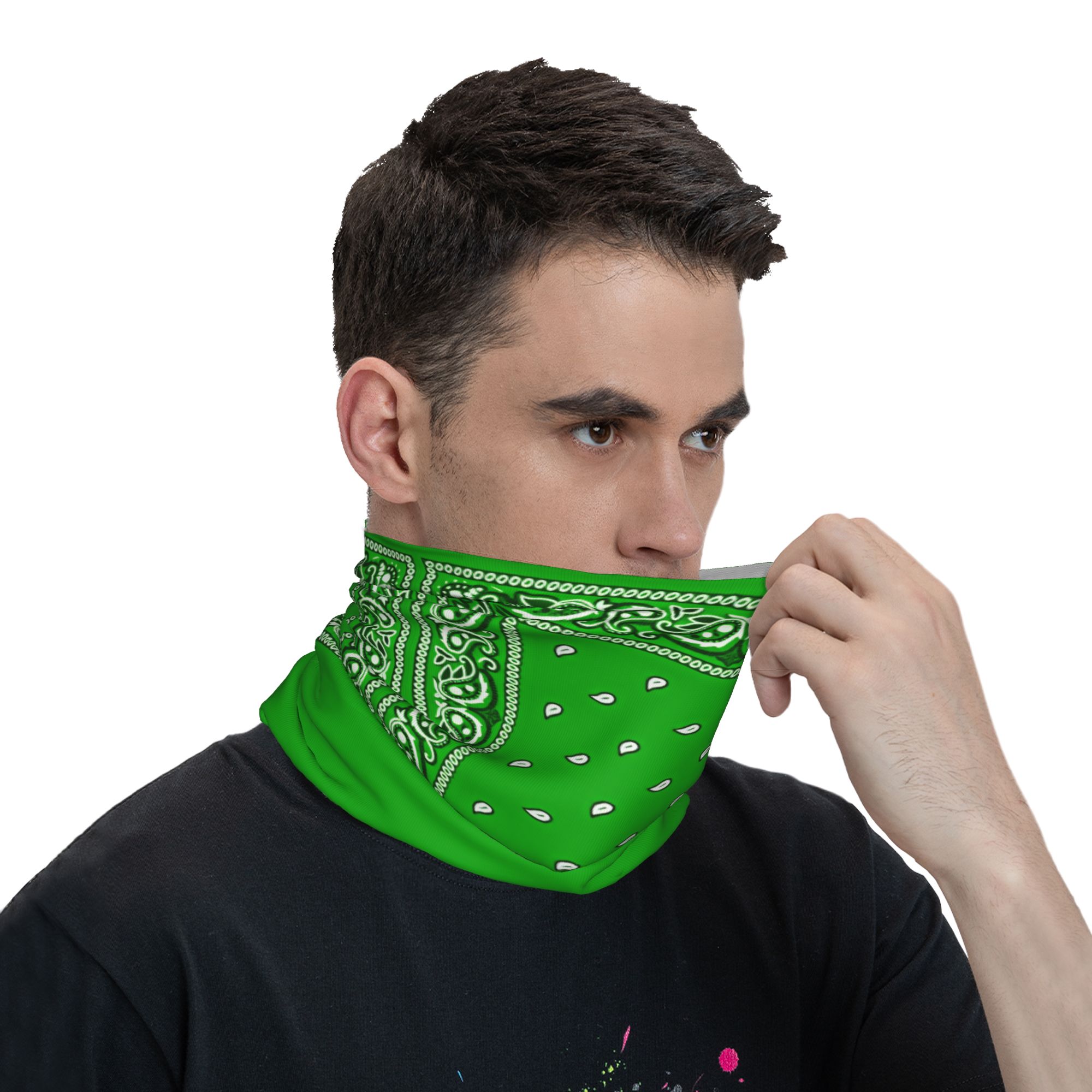 Groene bandana, coole fietsmas - Cycling Face Mask recensie en prijs